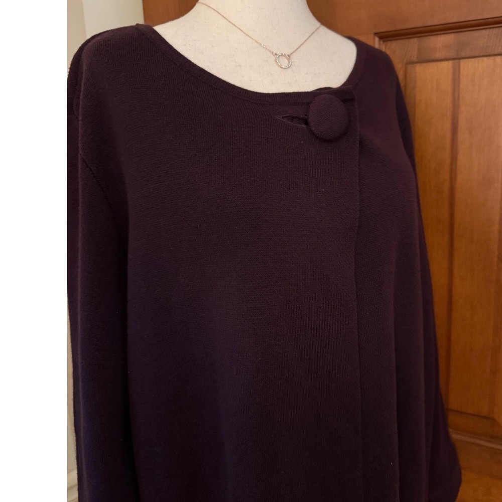 Alfani Open-Faced Cape Jacket Womens Med Plum Lightweight Long Sleeve